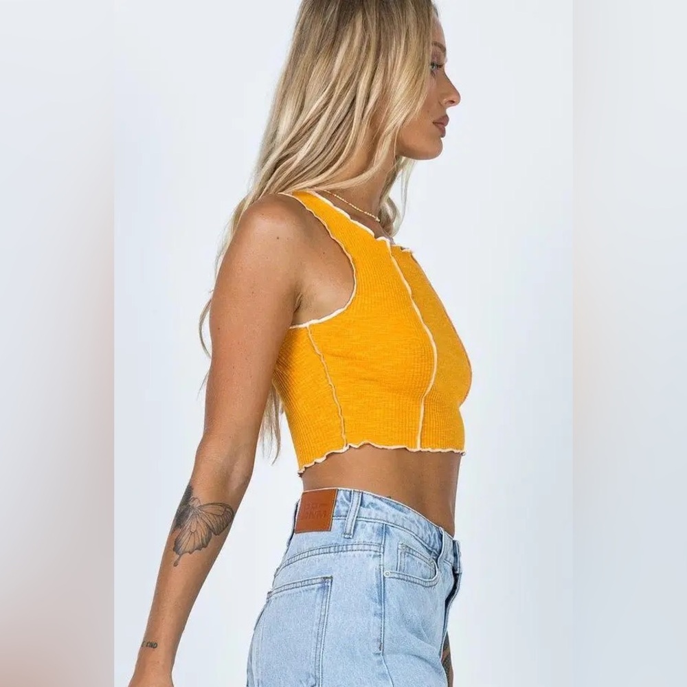 Princess Polly Yellow Crop Top - Picture 4 of 11